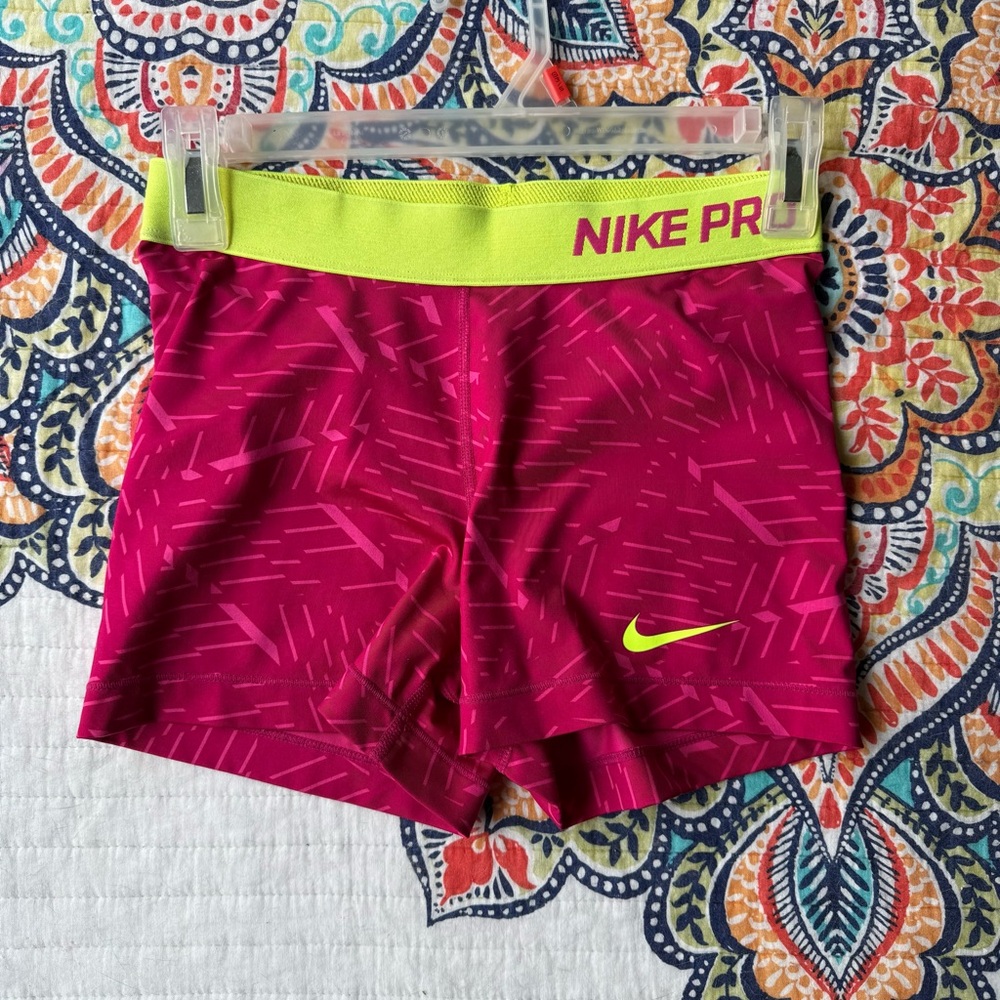 Nike Pro Neon Pink Workout Shorts